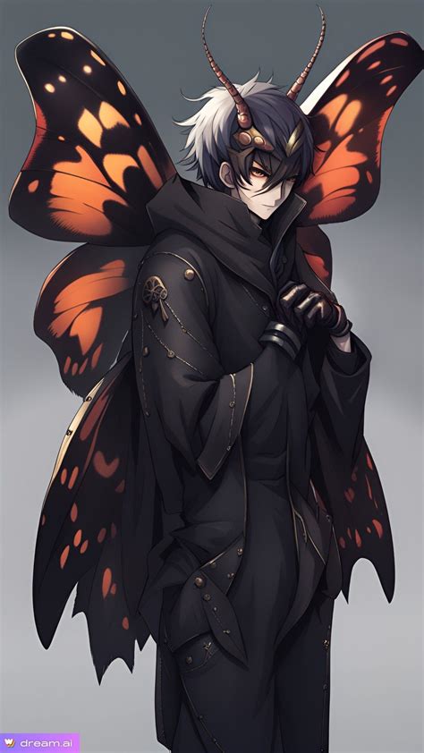 Moth boy character inspo | Butterfly man, Anime monster male, Character design male