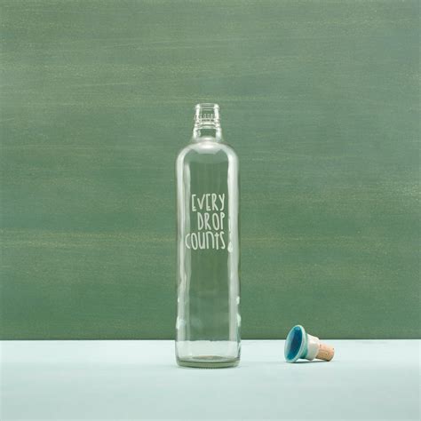 Drop Glass Water Bottle with Ceramic Stopper – ellementry