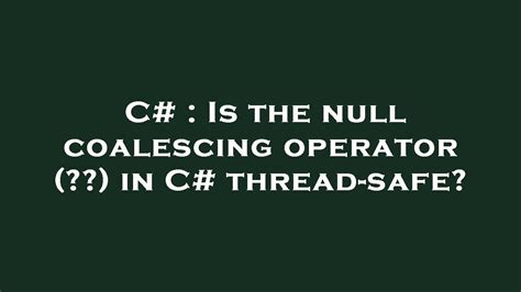 Image result for Thread Null