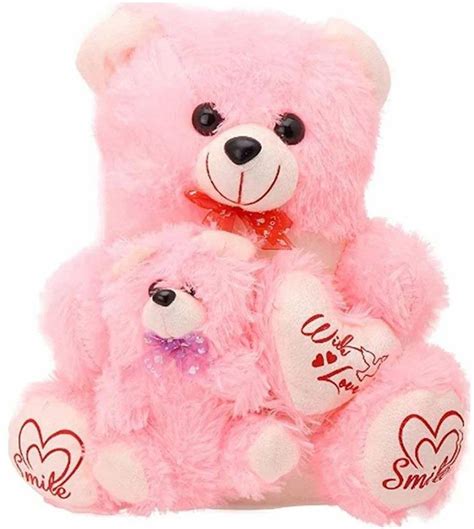 Nihan Enterprises Soft & Cute Pink Color Teddy Bears with With Love ...