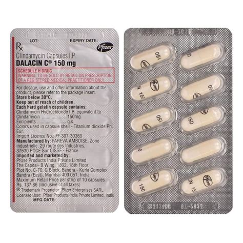 Dalacin C 150 mg - Strip of 10 Capsules : Amazon.in: Health & Personal Care