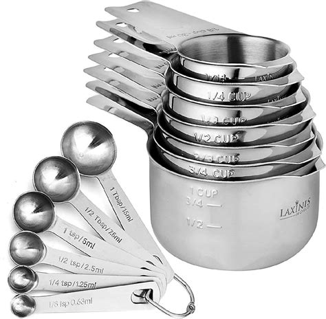 Amazon.com: Measuring Cups and Spoons Set - Premium 13-Piece Stainless ...