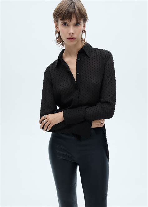 Plumeti shirt with hidden buttons - Women | MANGO OUTLET USA
