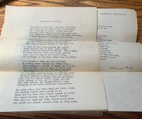 Seven Adrienne Rich poems, carbon copies/original typed manusript (some ...