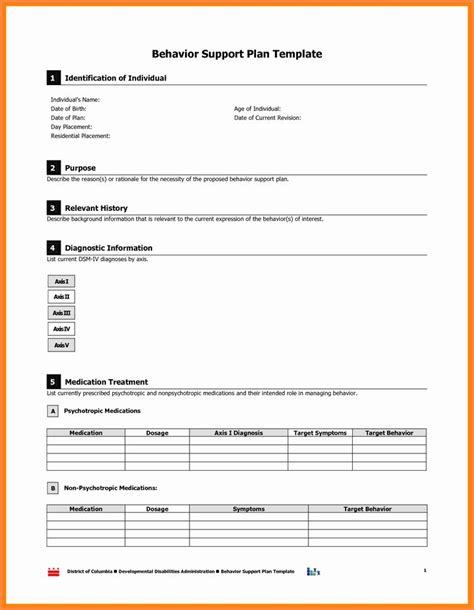 Behavior Support Plan Template 的图像结果