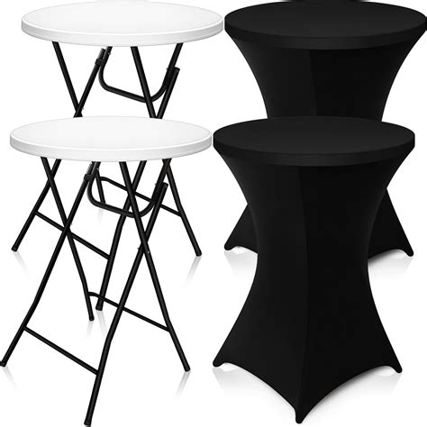 Amazon.com: Wenqik 2 Set 32'' High Top Table Round Folding Table ...