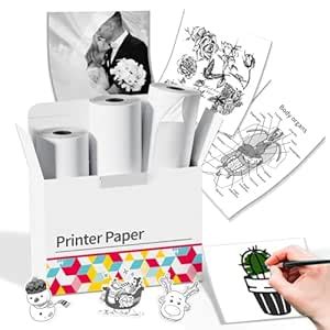 Memoking HD White Sticker Paper, 50mm x 3.5m/Roll, 3 Rolls, Compatible ...