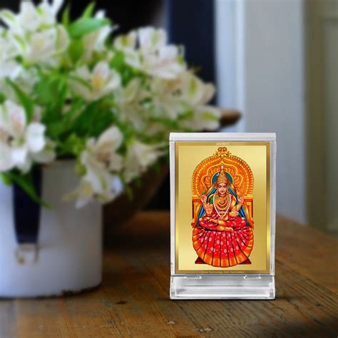 Diviniti 24K Gold Plated Sharda Mata Frame For Car Dashboard, Home Dec ...
