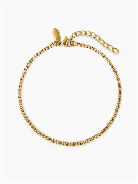 Buy Box Chain 18K Gold Plated 2 MM Kid's Bracelet Online | Swashaa