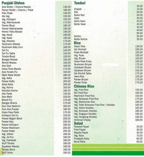 Menu at Bombay Restaurant, Mumbai, Part Number-2