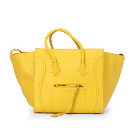 Leather Luggage Yellow Phantom Tote Medium – Confidential Couture