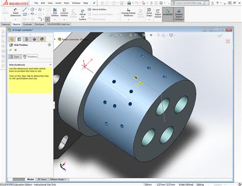 SolidWorks Using Hole Wizard 3D Sketch 的图像结果