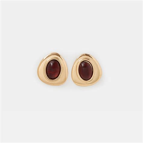 Statement Resin Stone Stud Earrings - Accessorize India