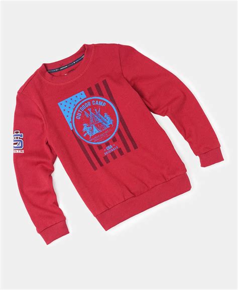 Buy Boy's Super Combed Cotton Rich Graphic Printed Sweatshirt - Cherry ...