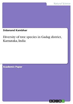 Buy Diversity of tree species in Gadag district, Karnataka, India Book ...