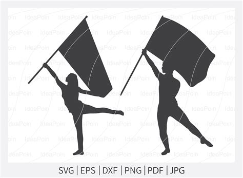 Color Guard Svg Marching Band Silhouette Male Color Guard | Etsy