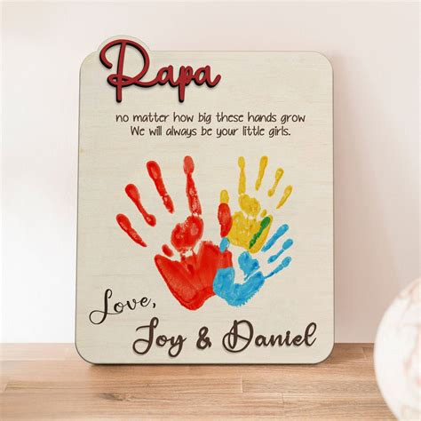 Personalized Father's Day 2023 Hand Print Sign, Gift for Daddy, Father ...