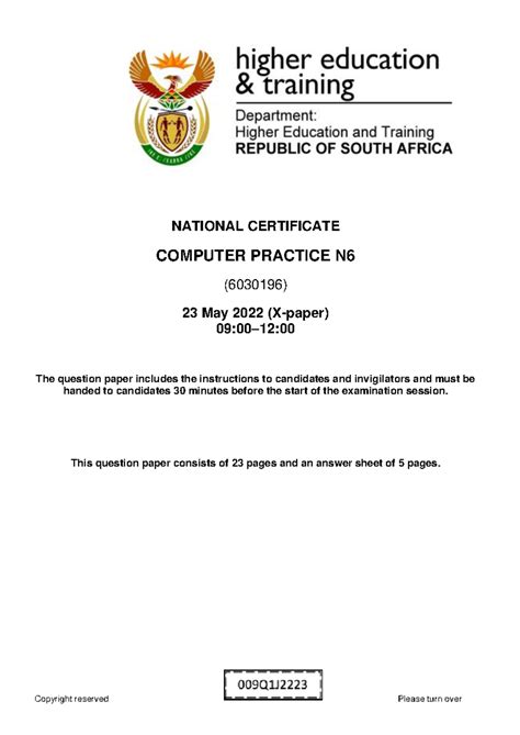 Image result for Computer Practice N4 Question Paper 2022