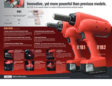Riveting Tools - Lobster R1B2 Battery Tool For Blind Rivet Manufacturer ...