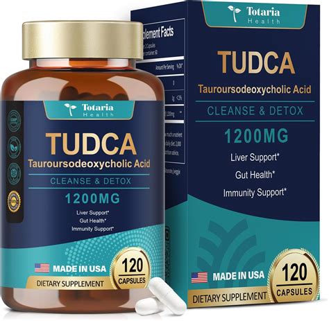 Amazon.com: Totaria TUDCA Supplement 1200mg (Tauroursodeoxycholic Acid), 120 Capsules, Ultra ...