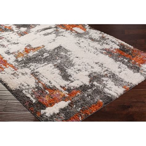 Livabliss 7 X 9 (ft) Charcoal/Red Indoor Abstract Global Area Rug ...