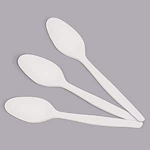 MUIB® Corn Starch Disposable Spoons Biodegradable Spoon (100) : Amazon ...