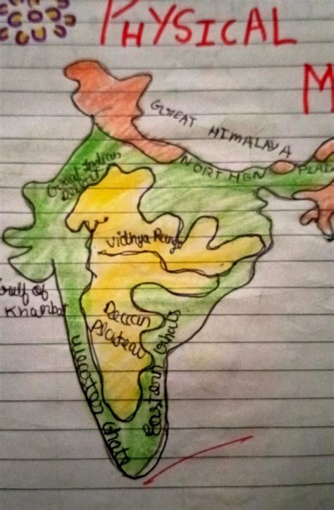 Draw a neat labelled diagram of physical map of india - Brainly.in