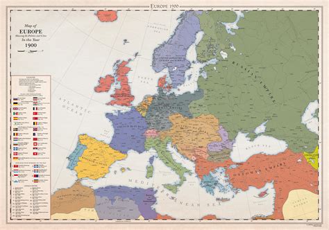 Europe 1900, Historical Map - Etsy