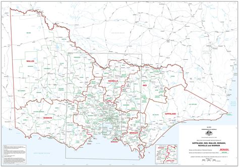 Victoria Electoral Divisions and Local Government Areas Map - Gippsland ...