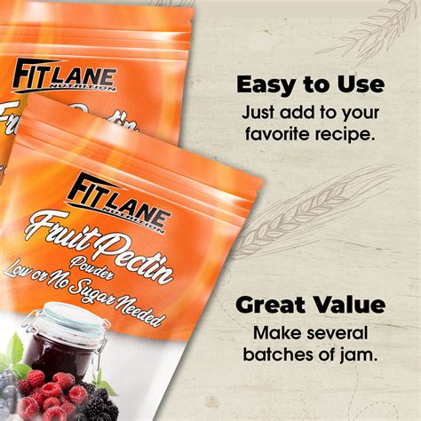 Fruit Pectin Powder Low or No Sugar Needed 1 lb (16 oz) - FitLane Nutrition