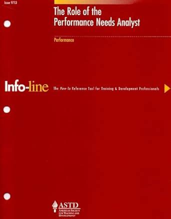 Buy Role of the Performance Needs Analyst (Infoline Astd) Book Online ...