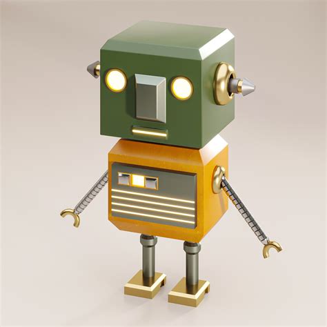 Cartoon Low Poly Robot 的图像结果