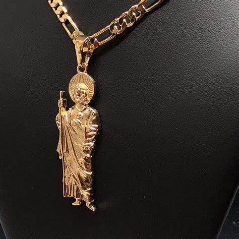 San Judas Gold Plated Chain Necklace by Fran & Co. Jewelry