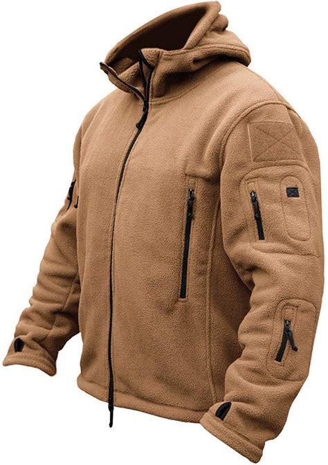 TACVASEN Windproof Men's Military Fleece Combat Jacket Tactical Hoodies ...