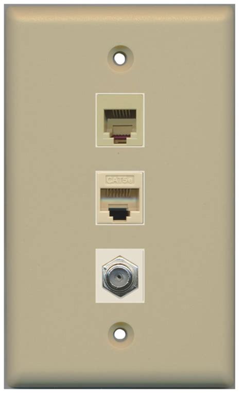 RiteAV - 1 Port Coax Cable TV- F-Type 1 Phone RJ11 RJ12 1 Cat5e ...