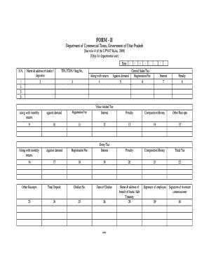Fillable Online comtax up nic FORM - II - Commercial Tax - comtax up ...