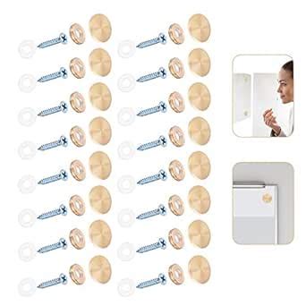 Gwolf Mirror Screws, 16pcs Brass Screw Caps, 16mm Mirror Screws ...