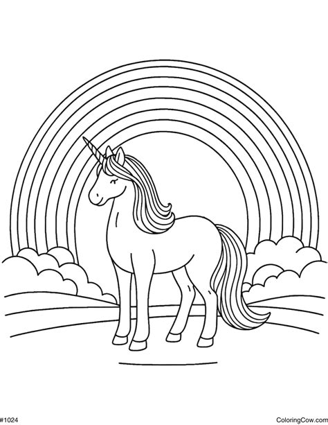 Coloring Page Unicorn Rainbow
