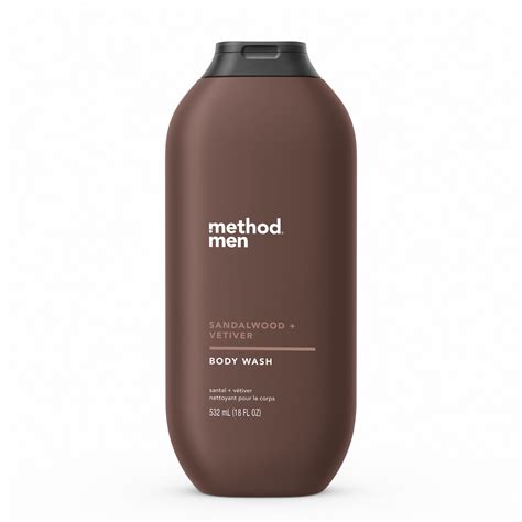 method Men Body Wash Sandalwood Vetiver 18 oz with Fresh Fragrance and ...