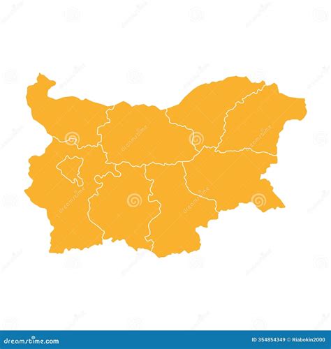 Orange Map of Bulgaria with States, Territories Stock Illustration - Illustration of continent ...