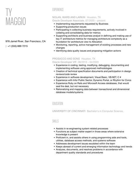 Image result for Resume for Oracle Developer