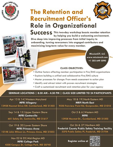 Retention & Recruitment Officer Classes Schedule Updated - Maryland ...