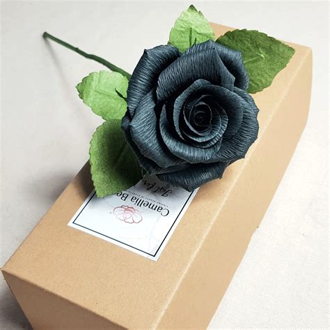 Handmade Paper Rose - Black - Camellia Bees Handmade
