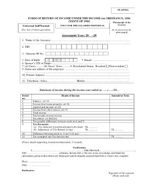 Bangladesh Salaried Individual Income Tax Return Form - Fill Out, Sign ...