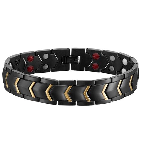 ZIVOM® Titanium Black Gold Magnet Health Therapy Bio Energy Bracelet ...