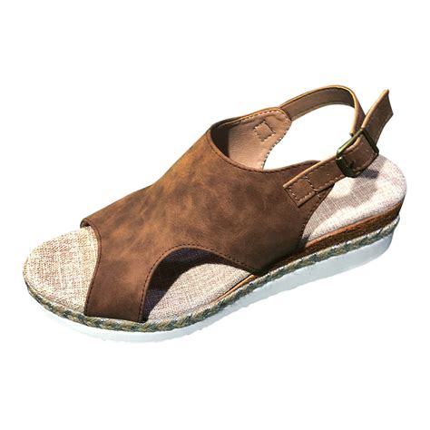 PEASKJP Dressy Sandals Women Wide Women's Desert Kiss-Stretch Quarter ...