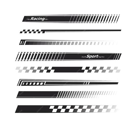 Premium Vector | Sports stripes car stickers black color Racing decals for tuning