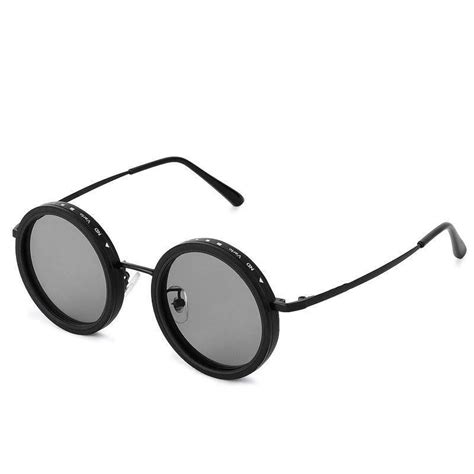 APERTURE SB | Black Large Full Rim Round Sunglasses for Men & Women [T