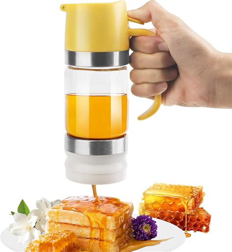 Glass Honey Dispenser,9 OZ Honey Pot with Handle,No Drip Honey ...