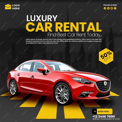 Rent car template | Premium AI-generated PSD